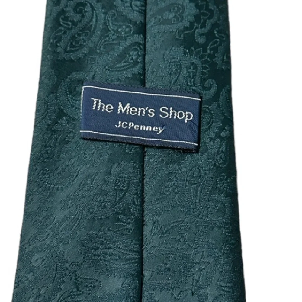 Vintage JCPenney Men’s Paisley Green Jeans n Color Tie EUC